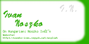ivan noszko business card